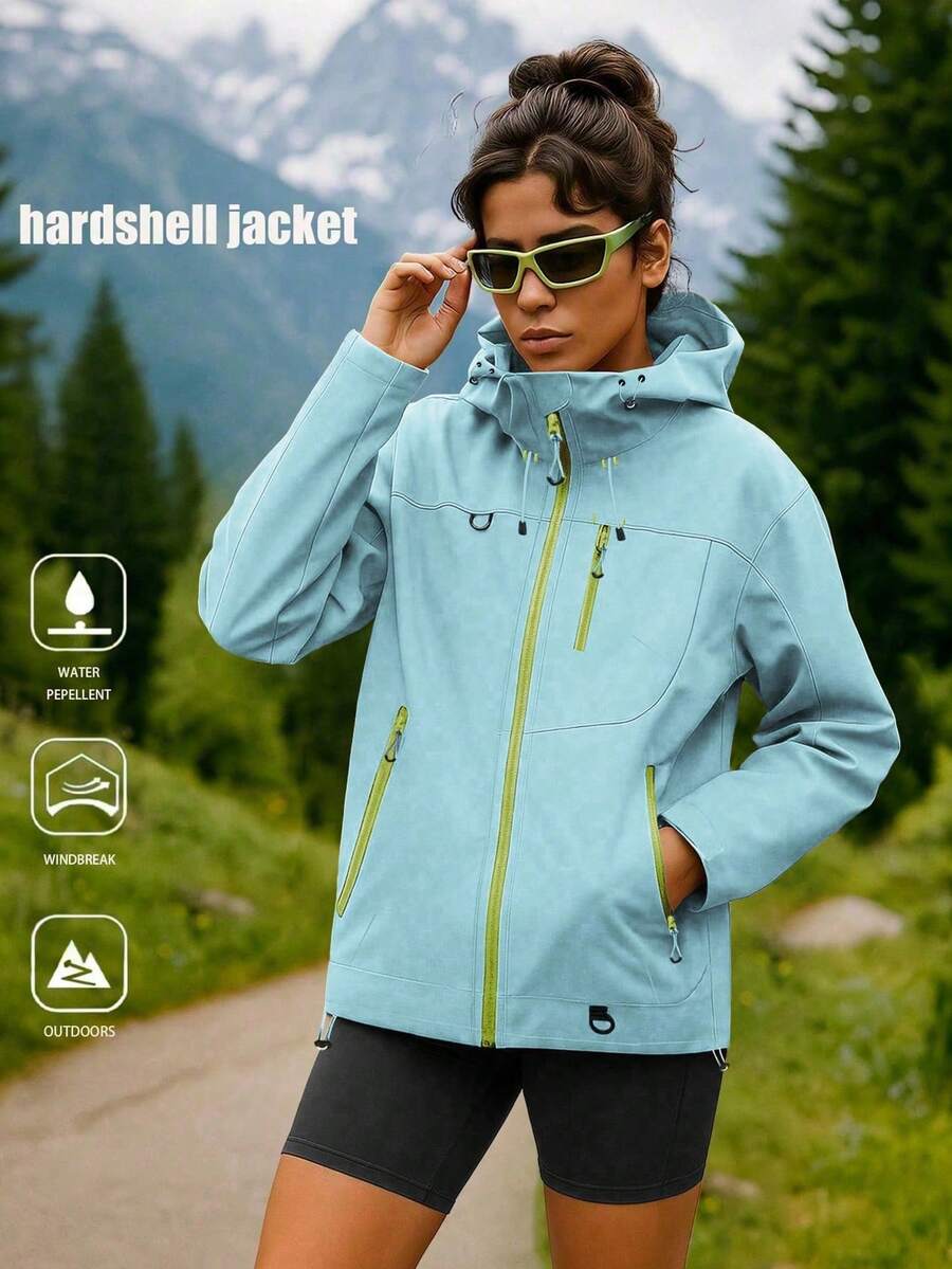 女款秋冬戶外運動登山休閒時尚夾克外套 - 灰色 - 查看 1