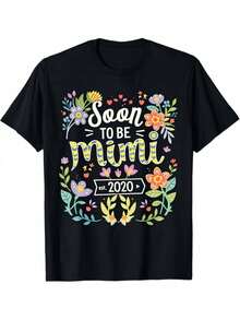 Camiseta de Anuncio para Mujeres Embarazadas - Camiseta Ligeramente Decorada con Diseño Floral y Foto de Barriga de Embarazo, Color Beige Claro, Agradable al Tacto, Ideal para Exámenes de Ecografía, Uso Diario Casual, Textura Ligera, Apta para Uso Diario o Ocasiones Especiales, Envío desde Almacén Local, Camiseta de Hombre, Camiseta de Hombre con Tema Cristiano, Camiseta Rock, Ropa de Hombre,  de Artículos de Vestir - Negro - Ver 1