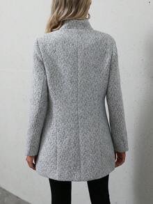 LUNE Abrigo de mujer de apertura frontal para otoño e invierno - Gris - Ver 2