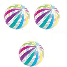Colorful Striped Polka Dot Transparent Inflatable Beach Ball Water Toy, Suitable For Birthday Party, Hawaiian Theme Decoration, Swimming Pool Party, Summer Gift - Multicolor - View 10