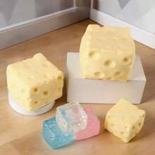 1pc Transparent Cheese Squishy Toy (Please Check Size Chart Before Ordering, Contains Important Information) - Adult Sensory Stress Relief Toy, Suitable For Office Relaxation/Party Interaction, Creative Squeeze Stress Relief Toy - Multicolor - View 4