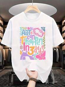 1 Christian Easter T-Shirt "He Is Risen" - Bohemian Design Of Cross And Resurrection, "Many Things Happened In 3 Days", Unisex, Sizes S-XXXL, Colorful Religious Clothing, Suitable For Religious Activities, Easter Celebrations And Daily Wear (Men And Women), 180g, 100% Soft Cotton. - 白色2 - 查看 6