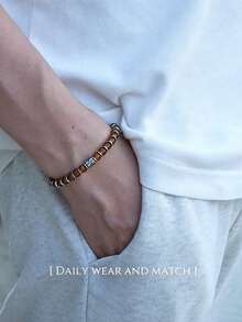YOUNG&RICH Pulsera de cristal naranja para hombres joven & RICH, joya casual de tono brillante como regalo para hombres - Naranja - Ver 8