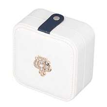 Jewelry Box with Compartment, Travel Jewelry for Earrings Rings Necklaces, Portable Jewelry Storage, Faux Leather Jewelry Box for Women, for Valentine - Blanco - Ver 7