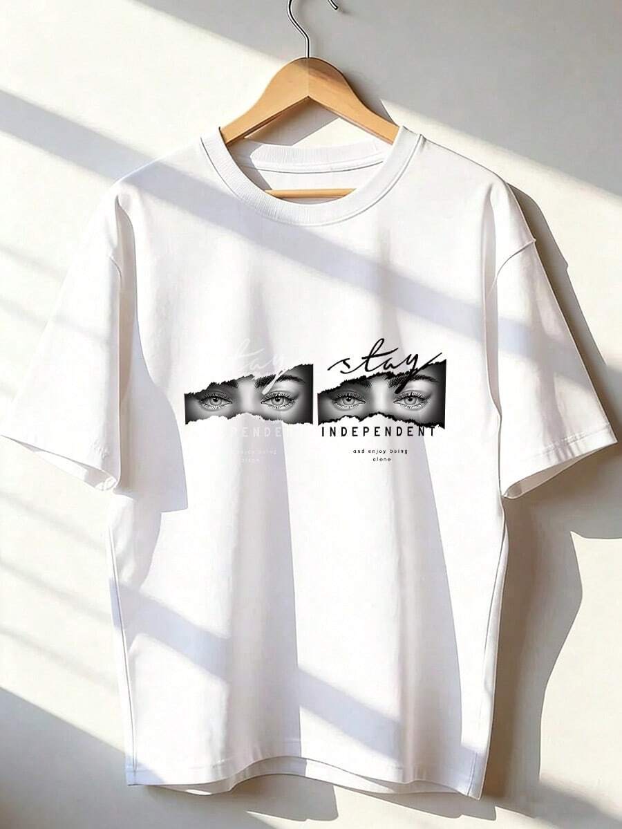 Camiseta de Manga Corta con Estilo Moderno y Aesthetic,Camiseta de manga corta de moda para primavera y verano de 2026, hecha en México, 180 gramos. Estampado de dibujos animados, modelo de pareja, apta para uso interior o exterior. Cuello redondo, unisex, ideal para oficina y ocio. Paquete de una pieza. - WH-P631577SLNDXZGY450 - Ver 1