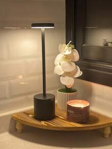 1pc Minimalist Art USB Charging Lamp - Modern Design, 3-Color Touch Home Night Light With 3 Color Temperature Settings, Suitable For Bedroom, Living Room, Dining Room, Coffee Shop, Office, Dining Hall, Bedside, Creating Warm Home Atmosphere, Creative Gift - 彩色 - 查看 2