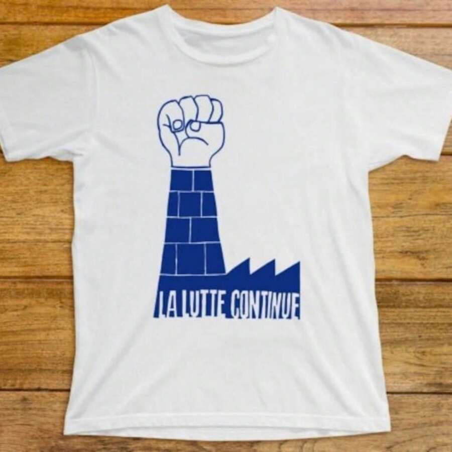 La Lutte Continue T Shirt 692 Retro White UniS1ex Graphic T1EE.JPG 100% Cotton Unisex T-Shirt - Premium Casual Comfortable Fit - 白色 - 查看 1