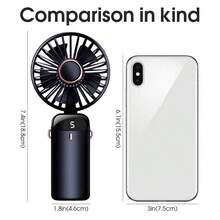 Portable Handheld Electric Fan USB Rechargeable Personal Mini Travel Fans With LED Display & Base 5-Speed ​​Adjustable 3-In-1 Hand/Neck/Desk Cooling Device For Desk Office Bedroom Camping School Supplies - Handheld - View 2