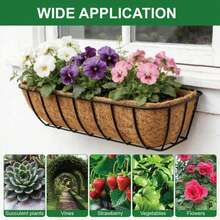 2pcs 24-Inch (Approx. 60.9cm) Coco Fiber Liner - Coco Liner For Window Boxes, Fence Planters | Coco Liner For Hanging Baskets, Planter Box Liners, 24-Inch (Approx. 60.9cm) Coconut Fiber Liner, Suitable For Planters. - A - View 4