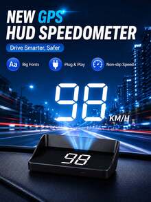 Layar Speedometer HUD GPS Universal untuk Mobil, Layar Head-Up Digital Besar MPH/KM/H, Alarm Kecepatan Otomatis Plug & Play, Monitor Kecepatan Mengemudi Real-Time untuk Semua Kendaraan, Aksesori Mobil - A - View 8