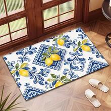 1pc Lemon Print Absorbent Mat/Drying Mat For Coffee Maker, Dishes - Polyester Absorbent Desktop Protective Mat With Rubber Anti-Slip Pad, For Kitchen Counter Decor, Home Bar And Dining Table - Multicolor - View 3