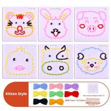 8/9pcs Beginner Sewing Tool Set, Entry-Level Combination, Includes Plastic Needles, Thread, DIY Sewing Board, Children's Felt Craft Kit, Helps Develop Fine Motor Skills, Perfect For Children's Day/Birthday Gift - Multicolor - View 7