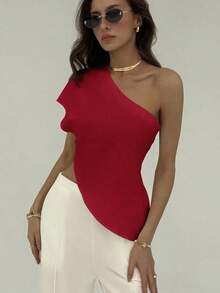 Blusa de unicolor casual y versátil para uso diario de mujer - Burdeos - Ver 6