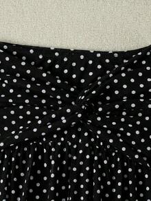 Conjunto de bikini de 3 piezas con parte superior bandeau con volantes y estampado floral, falda con abertura alta para cubrir, ideal para vacaciones en la playa, citas y fiestas, nuevo diseño casual y elegante para primavera/verano - Blanco y Negro 2 - Ver 6