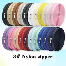 5 Yards Nylon Zipper With 10pcs Silver Zipper Pulls, 3# Zipper Suitable For Home Sewing DIY Zipper Replacement - 3NL+Xp - View 4