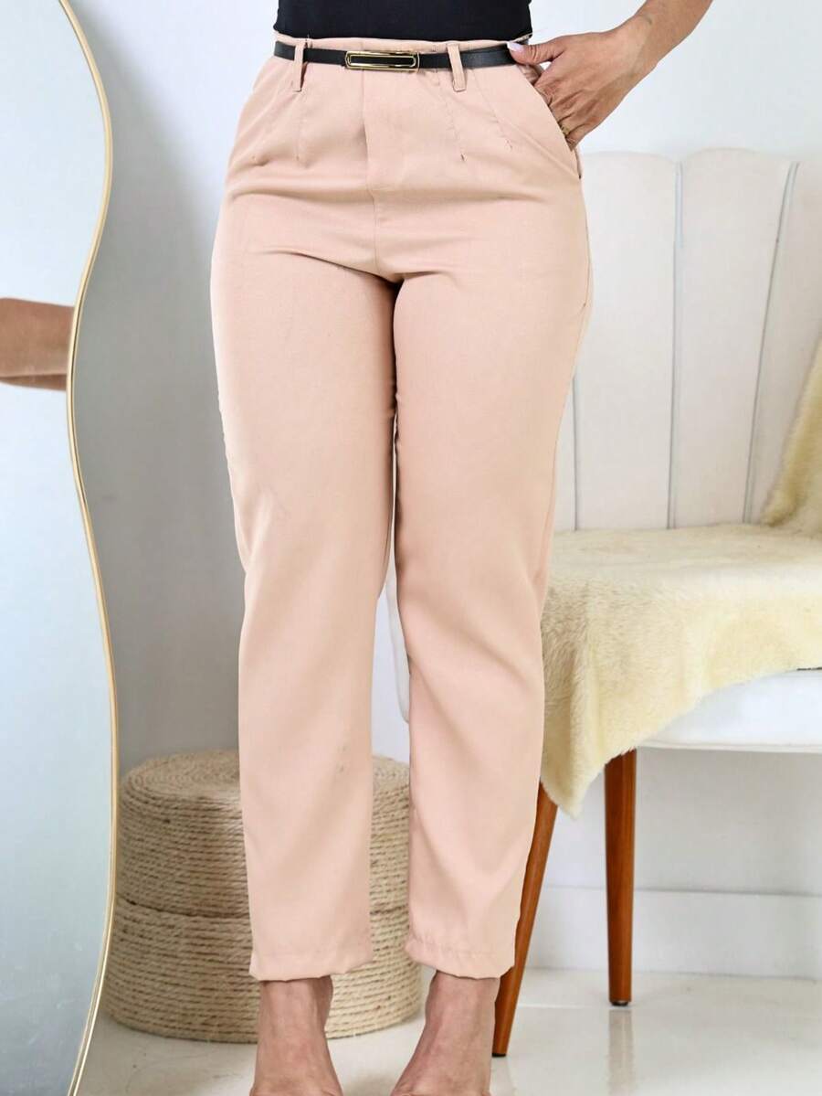 Women's Tailored Dress Pants - Beige - View 1