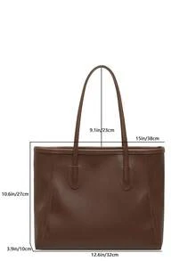 Fashionable Large Capacity Tote Bag, Casual & Personalized Tote Bag, Versatile Tote Bag For Women - Brown - View 7