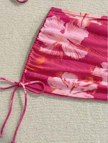 Conjunto de traje de baño de vacaciones para mujer, conjunto de vacaciones de verano para mujer, conjunto de playa para mujer - Rosa - Ver 3
