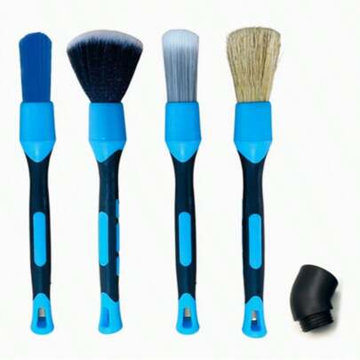 3pcs/Set Car Detailing Brushes, Detail Cleaning Brushes, Soft PP Bristle Brushes, Suitable For Home, Kitchen, Garage, Car Air Vents, Gaps, Door Seams, Seats, Auto Accessories, Cleaning Supplies