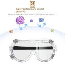 Safety Goggles Protective Anti-Fog Vent Glasses Eye Protection Lab Work PPE Wear - Clear - View 5