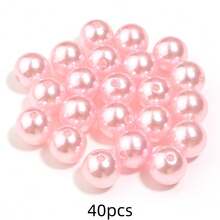 10-1000pcs 3-20mm Faux Pearl Resin Beads, Pink Round Spacer Beads, Elegant Pearl Beads For Christmas Decoration, Jewelry Making, DIY Crafts, Phone Charms, Keychains, Wholesale - Pink - View 15