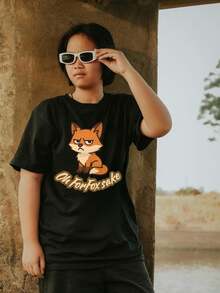 Funny Fox Graphic T1EE For Fox sake, SarC1Astic UniS1ex T1S1Hirt - Negro - Ver 2