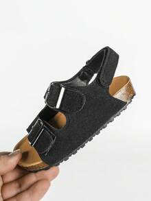 Sepatu Flat Anak Klasik Bergaya, Sandal Gabus Vintage untuk Balita - Hitam - View 5