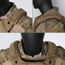 Tactical Shoulder Pads, Laser Cut MOLLE Vest Shoulder Strap Pads, Breathable Soft Nylon Shoulder Protection Pads With Pressure Relief Design, Removable Comfortable Shoulder Pads Suitable For FCPC JPC Vest, Backpack, Hunting, Shooting, Hiking, Outdoor Activities, Available In Black/Khaki/Olive Drab - Multicolor - View 3