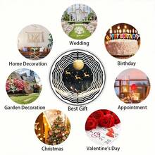1pc 360° Rotating Metal 3D Wind Chime Decor, Creative Starry Sky Design, Multifunctional Decoration For Outdoor Garden, Patio And Indoor Space, Ideal Outdoor Gift, Teacher's Appreciation Gift, Perfect Housewarming Gift (9.84in*9.84in) - A - View 7
