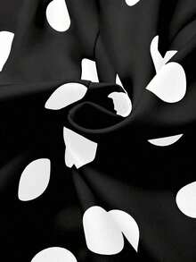 Camiseta de mujer sexy y elegante con estampado de lunares, adecuada para atuendos de primavera/verano - Negro - Ver 5