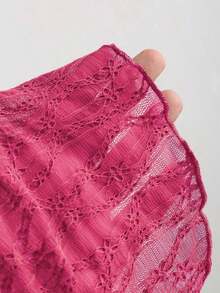 Top corto tipo tubo con lazo y estampado texturizado - Rosa Fucsia - Ver 6