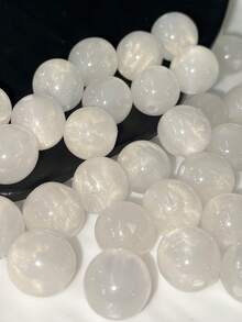 beadia 50颗/包 8/10/12毫米 白色梦幻星空树脂流沙金色仿猫眼圆珠，闪亮星空圆珠，多功能手工饰品制作材料，适合时尚配饰和装饰 - 白色 - 查看 5