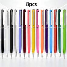 8 Peças Canetas Esferográficas Multicolores de Aço Inoxidável - Conjunto de Variedade Multicolorida. Durável e Resistente, Ponta Média, Núcleo Giratório para Escrita Suave, Perfeito para Escrita de Escritório e Aprendizado Escolar. [Cor Aleatória] Adequado para Estudantes de Volta às Aulas e Presentes para Professores - Conjuntos - Visão 13