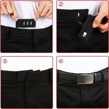 2/4Pcs Adjustable Waist Extender Band, No-Sew Elastic Waistband Expander, Jeans Skirt Waist Size Increaser, Invisible Waist Extender Buckle - Multicolor - View 7