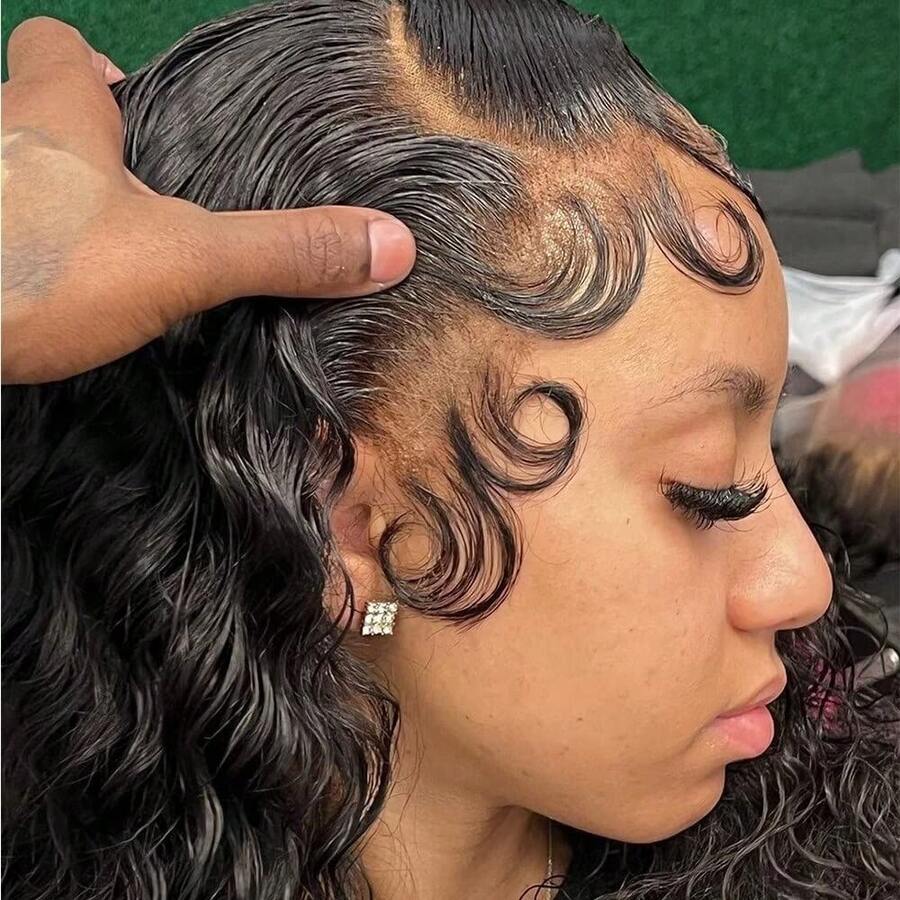 Fake Edges Human Hair Lace Baby Hair Edges Hair Strips HD Swiss Lace Hairline Human Hair Strips Lace Edges For (2Pcs, Natural Color) - ColorA - View 1