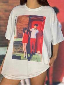Unisex T-shirt med The White Stripes-tryck |   Vintage T-shirt Rockmusik Retro Band T-shirts för män, herr-t-shirts, herrkläder, herrset, herr-t-shirt, herrprylar, vardagsklänningar för kvinnor, damset, eleganta blusar, t-shirts för kvinnor, damklänning - Vitt - Visa 6