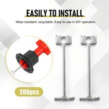 200Pcs Tile Leveling System For Tile Laying Reusable Steel Needles Flooring Replaceable Pin Tiling Construction Tools - Multicolor - View 4