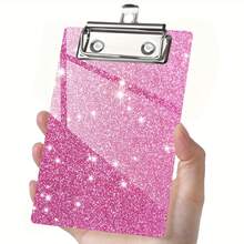 1 pièce Mini Dossier Pailleté, avec Pince Métallique Planche Rigide, Bloc-notes Brillant, Convient pour l'école, le bureau et la maison, prise de notes en classe pour étudiants, organisation de fichiers pour employés de bureau, pince à leçon pour enseignants, croquis en extérieur, rangement de planificateur, événements d'enregistrement, également adapté comme cadeau pour la rentrée scolaire, un nouveau travail, un anniversaire - multicolore - Voir 7