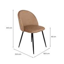 Dmora Achito - Sedia, Nero, 6 Sedie - Beige - Visualizzare 3