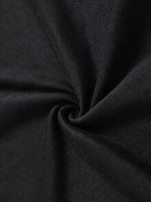Camiseta Casual de Talla Grande para Mujer, Edición Especial Día de la Madre, Estampado de Lazo "Mamá", Manga Corta, Cuello Redondo, Ligero Elástico - Negro - Ver 5