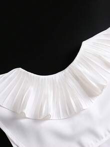 DA FEN QI MI MA 1pc Detachable Ruffled Collar, White Chiffon Multi-Layer Collar Decor Suitable For Shirts And Dresses - White - View 7