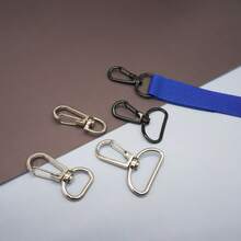 10pcs Colorful Baked Paint Round Tail Hook D-Shaped Buckle With Semi-Circular Bottom Connection Buckle Keychain, Diy Handcrafted Accessory Hanging Buckle Plate Buckle, Suitable For Backpack Keychain Connection Ring, Mobile Phone Chain Pendant Buckle, Belt Rope Connection - Round Tail Hook - View 3