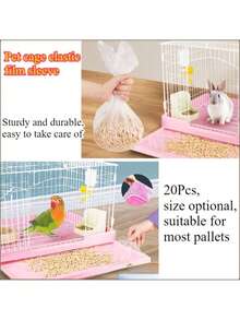 40pcs Bird Cage Liners - Disposable PE Film Poop Bags, Suitable For Parrots, Pigeons, Rabbits - Easy Clean Tray Pads, Thickened Leak-Proof Pet Cage Litter And Breeding Cage Pad, Sanitary Waste Cover - Style D - View 7