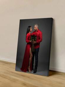 1pc Customized Canvas Wall Art, Frameless Poster, Comfortable Indoor Framed Canvas Painting, Room Decor, Wedding Memento, Mother's Day Gift, Father's Day Gift, Personalized Commemorative Gift, Suitable For Graduation, Wedding And Other Occasions - Multicolor - View 5