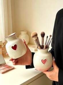 1pc High-End Nordic Style Donut Shaped Makeup Brush Holder, Multi-Functional Pen Cup Decor, Large Capacity For Home & Office Storage, Suitable For Brushes, Combs, Puff - Multicolor - View 3