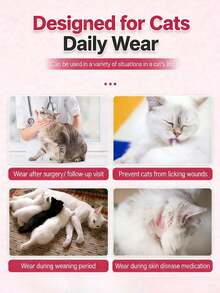 1 Peça Terno de Recuperação Ajustável e Respirável Anti-Lambedura para Gatos, Adequado para Castração, Desmame, Todas as Estações, 3 Opções de Cor - Multicolorido - Visão 5