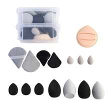 Aspira 15 Pcs Makeup Sponge Puff Set - Includes Rubycell Sponge, Large Finger Puffs - Powder, Soft Reusable (Black) - 黑色的 - 查看 2