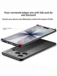 Luxury Matte Rock Sand Texture Hard PC Case, Simple Shockproof Anti-Fingerprint Ultra Thin Slim Back Cover For IPhone 11 12 13 14 15PLUS 16Pro 17 Pro Max - Black - View 7