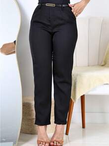 Women's Tailored Dress Pants - Black - View 1