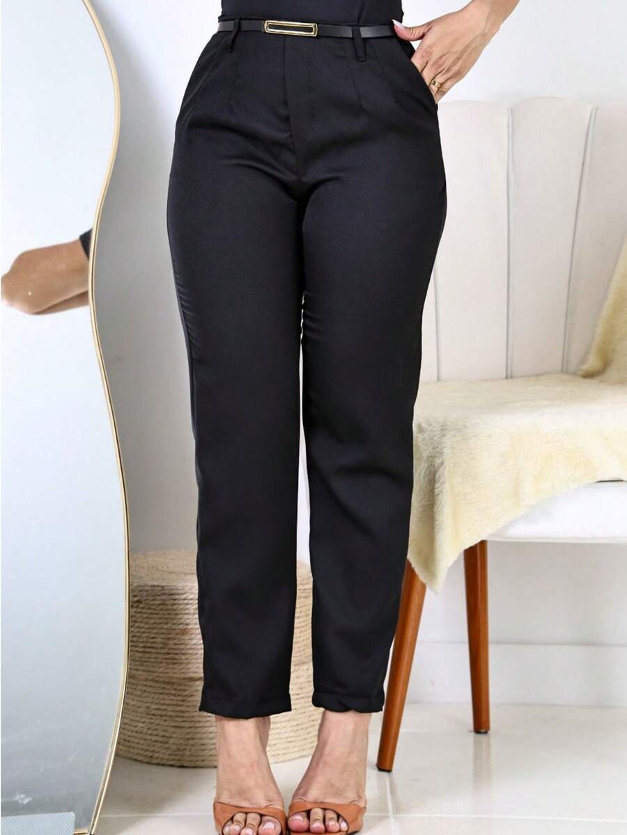 Women's Tailored Dress Pants - Black - View 1